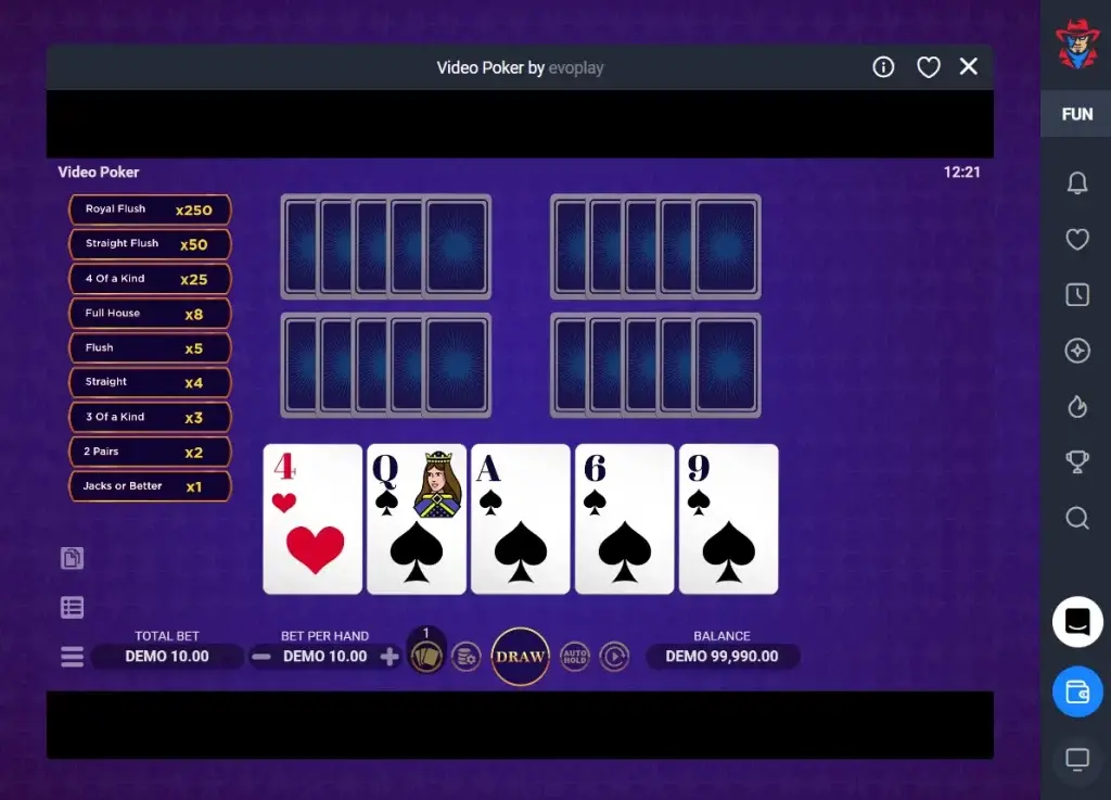 Video Poker Lucky Hunter Games